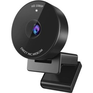 USB Webcam with Microphone & Physical Privacy Cover Noise-Canceling Mic